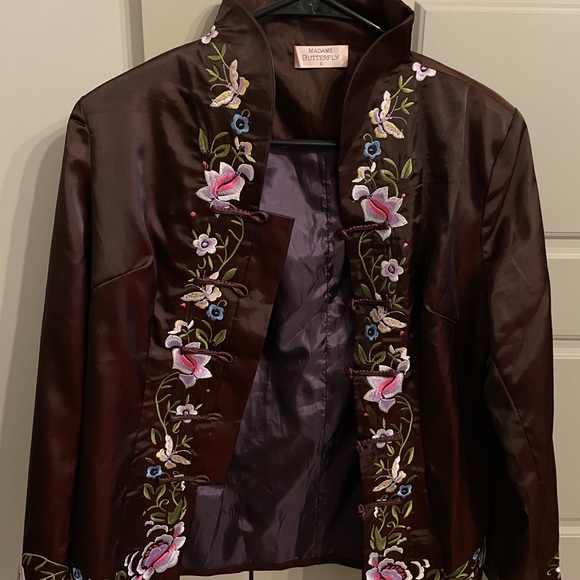 🌸 Unique Madame Butterfly silk flower blazer - Picture 1 of 1